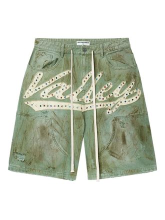 Vale Skittle stud-embellished shorts - Green