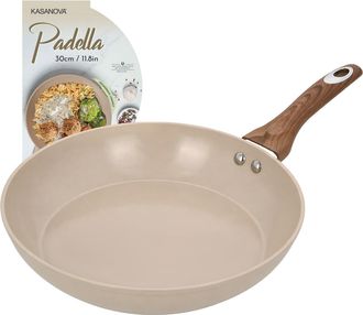 KASANOVA Padella 30 cm in ceramica taupe New Ceramic