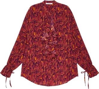 Maliparmi ruffled floral-print blouse - women - Fabric - 48 - Red