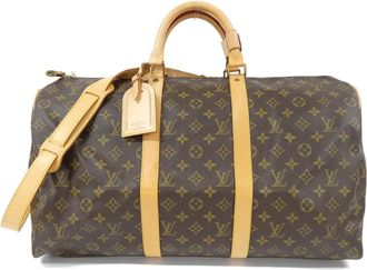 Louis Vuitton Marron Coated Canvas Boston Bag (Pre-Owned)
