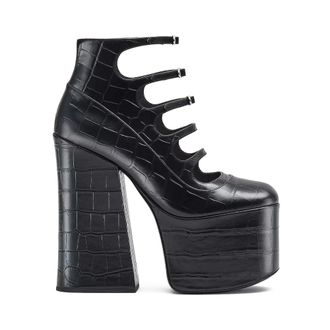 Marc Jacobs Pumps, female, Black, Size: 11 US Croc-Embossed Kiki Ankle Boot