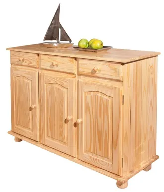 Inter Link SAS Mobile Buffet Abaco 3ante+3cassetti. Dim. 130x43x87h In Pino Massello Inter Link