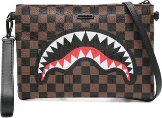 Sprayground chessboard shark clutch - men - PVC/Polyester - One Size - Brown