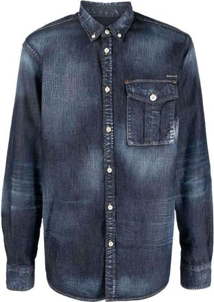 Dsquared2 Logo-Plaque Denim Shirt