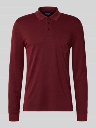 Christian Berg Regular Fit Poloshirt im langärmeligen Design in Bordeaux, Größe 3XL