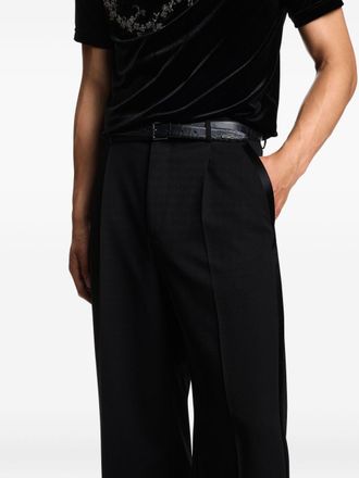 Emporio Armani Mens Wool Trousers - Black - Size EU 48 (Mens)