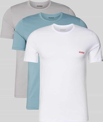 HUGO BOSS Regular Fit T-Shirt Set aus reiner Baumwolle im 3er-Pack in Mittelgrau, Gr&ouml;&szlig;e XXL