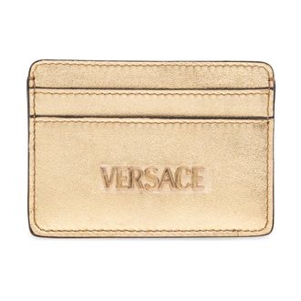 Versace Wallets & Cardholders, female, Yellow, Size: ONE SIZE Leather card holder
