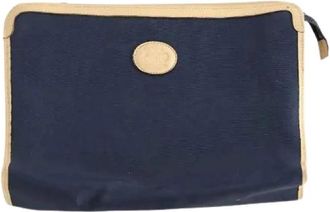 Celine Pre-owned Leather Pochette - Dames - Vintage Clutch - Blauw - ONE Size - Leer - Vintage