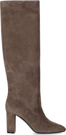 Via Roma 15 Grey Suede Heeled High Boot