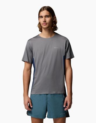Columbia Mens Columbia Three Pitch SS Crew Polyester Mens Grey Activewear T-Shirts - Size: 40