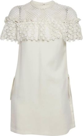 Self Portrait Mini-jurk met kanten detail - Wit