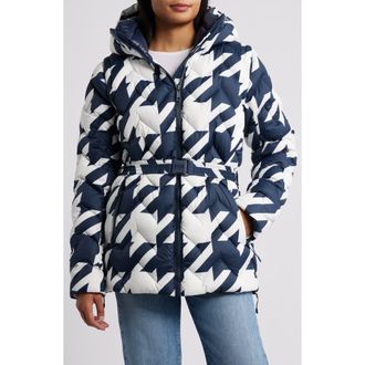 Helly Hansen Winter Bliss Modular 600 Fill Power Down Jacket in Navy Houndstooth at Nordstrom, Size X-Small