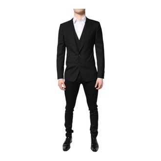 Dolce & Gabbana Single Breasted Suits, male, Black, S, Formal Slim Fit Suit