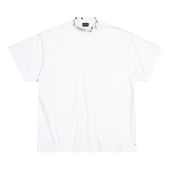 Balenciaga (WMNS) Balenciaga Pierced T-shirt Oversized White 761460TPVD49000