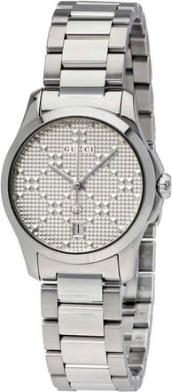 Gucci G-timeless Silver Dial Stainless Steel Ladies Watch YA126551
