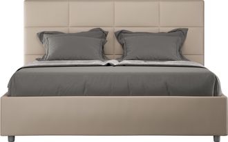 Les Tendances Cama Doble Contenedor 160x200 Dormitorio Moderno Mika M1 Color: Beige - Versi&oacute;n: Con Caja De Almacenaje
