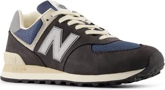 New Balance Gender Inclusive 574 Sneaker in Black Cement/Slate Grey at Nordstrom, Size 10.5 Womens