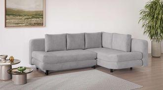 HOME AFFAIRE Ecksofa »LENNARA Schlafsofa mit Bettkasten, Masse B/T/H: 234/179/85 cm« L-Form mit Ottomane rechts/links, mit Wellenunterfederung