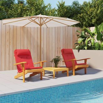vidaXL Cojines Para Silla Adirondack 2 Uds Tela Oxford Rojo Vidaxl