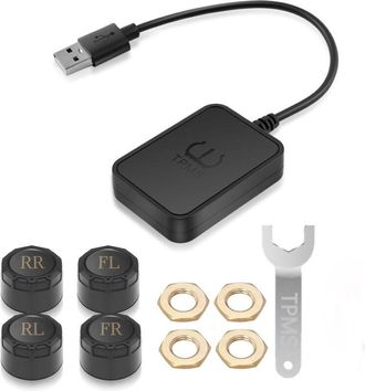 OEM Sistema De Monitoreo De Presi&oacute;n De Neum&aacute;ticos Tpms Android Para Navegaci&oacute;n Android Con 4 Sensores Externos Tpms Usb Para Camiones, Veh&iacute;culos Recreativ