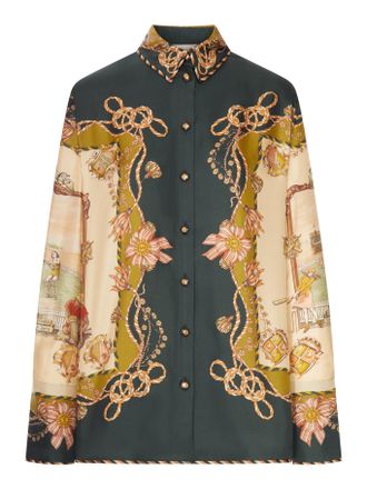Zimmermann PRINTED SATIN SHIRT WITH A SCARF MOTIF - Zimmermann - Woman