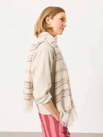 Fat Face FatFace Natural Stripe Festival Scarf