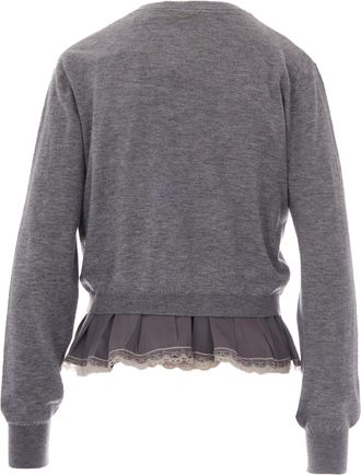 Liu Jo Womens Cardigan Grey Melange Wool Cardigans Sweater