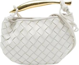 Bottega Veneta Pre-owned Woven Nappa Satchel - Dames - Vintage Handtas - Wit - ONE Size - Leer - Vintage