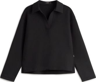 Ecoalf Zwarte Polokraag Sweatshirt - Dames - Polos - Zwart - M - Tops