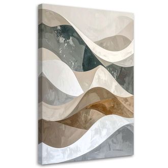 Feeby Impresi&oacute;n De Imagen, Abstracci&oacute;n Geom&eacute;trica Estilo Glamour Blanco Y Beige Con Ondas, 80x120