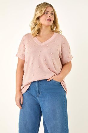 Roman Faux Pearl Embellished Knit Top