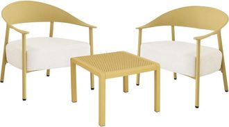 Habitat et Jardin Conjunto De Jard&iacute;n De Metal Y Pl&aacute;stico <> - 2 Plazas - Amarillo