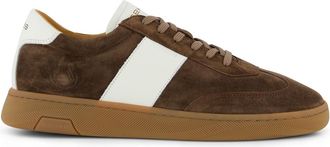 Rehab Suede sneaker Rehab donkerbruin leer wit accent