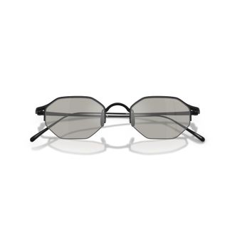 Giorgio Armani 0ar6171t Geometric Octagonal Black Titanium Sunglasses