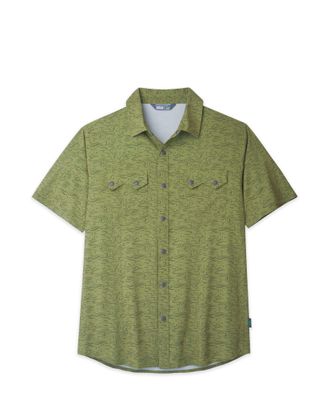 Stio | Mens Shifter Shirt Short Sleeve, Size Extra Large in Terrain Clouds