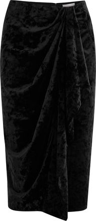 Isabel Marant Isabel Marant étoile Alyssa Draped Velvet Midi Skirt - Black - 34 (UK6 /xs)