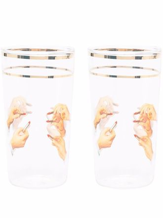 Seletti Lipsticks glass set - unisex - Gold/glass - OS - White