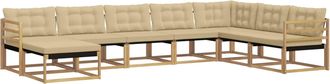 vidaXL Conjunto De Sof&aacute;s De Exterior 8 Uds. Y Beige Vidaxl