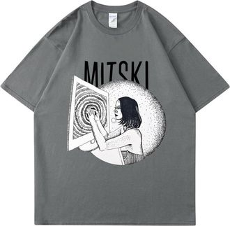 Generic Mitski Concert T-Shirt, Unisex Graphic Tee for Men Women, Soft Cotton Fan Merch (Dark Gray,S)