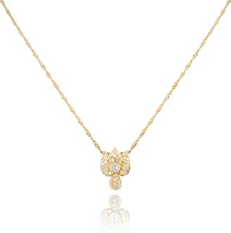 Bespoke Yellow Gold Diamond Floral Pendant 0.69ct