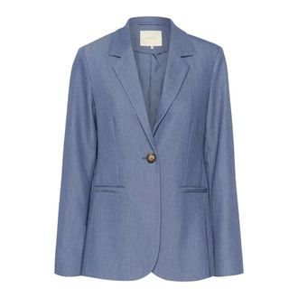 Kaffe Blazer Vintage Indigo con Cuello Cl&aacute;sico - Jackets - Mujer - Azul - XS