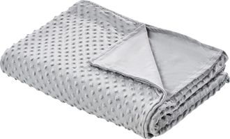 Beliani Funda De Manta Pesada Moderna N&oacute;rdica Tejido Poli&eacute;ster Lunares 135 X 200 Cm Gris Callisto