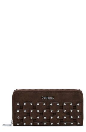 Desigual Long Studded Wallet in Dark Brown at Nordstrom