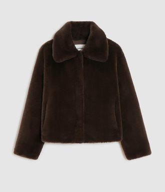 Apparis Manteau Elis Fausse Fourrure Espresso