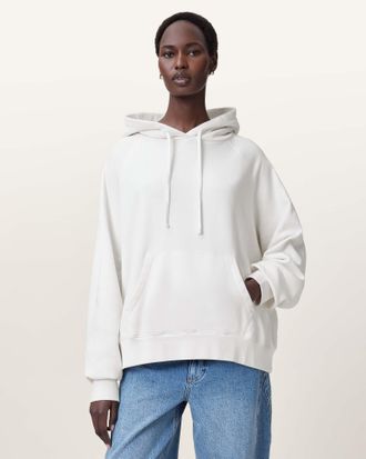 AllSaints Womens Cotton Fuse Talon Oversized Hoodie, Size: XS