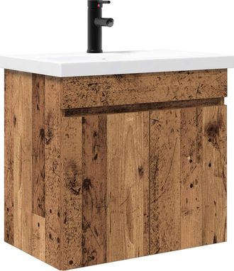 vidaXL M&oacute;dulo De Ba&ntilde;o Con Grifer&iacute;a Madera Envejecida 61 X 40 X 74,5 Cm Vidaxl