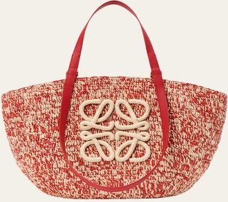 Loewe x Paulas Ibiza Medium Eclipse Basket Bag in Melange Raffia and Calfskin