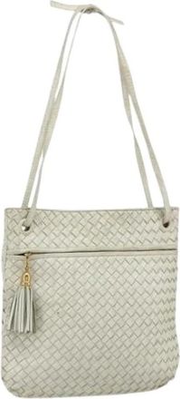 Bottega Veneta Pre-owned Cross Body Bags, female, White, Size: ONE SIZE Pre-owned Intrecciato shoulder bag