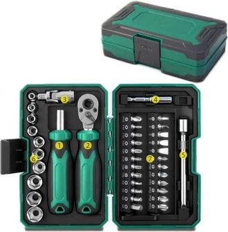 OEM Juego De 40 Destornilladores Magn&eacute;ticos De Carraca Con Puntas De Aleaci&oacute;n De Acero Para Tel&eacute;fonos, Port&aacute;tiles, C&aacute;maras, Drones Y Relojes
